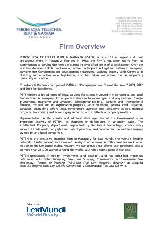 Peroni Sosa Tellechea Burt & Narvaja Asuncion, Paraguay Office
