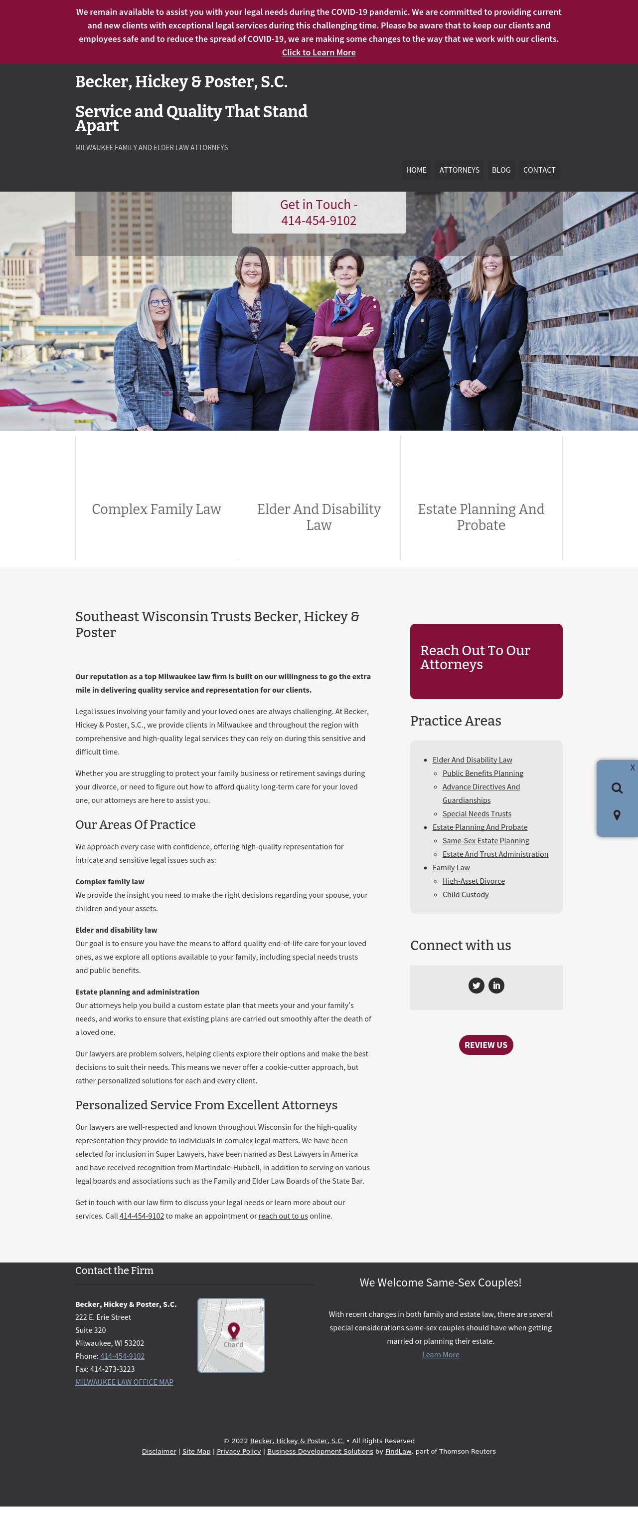 Becker, Hickey & Poster, S.C Milwaukee,  Office