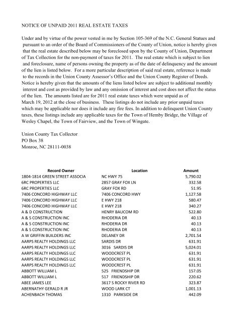 Robert J. Adams & Associates Monroe, NC Office