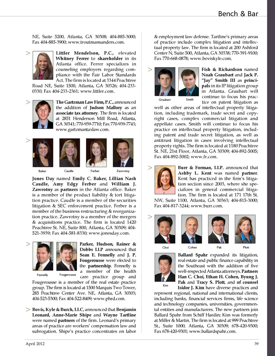 Parker, Hudson, Rainer & Dobbs LLP Atlanta, GA Office