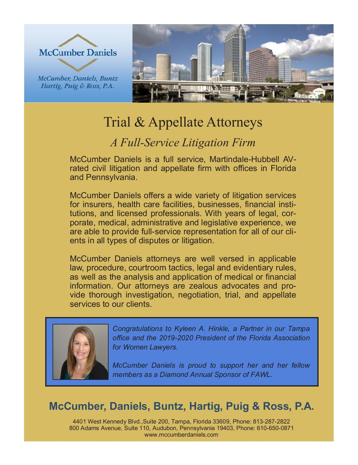 Walton Lantaff Schroeder & Carson LLP Tampa, FL Office