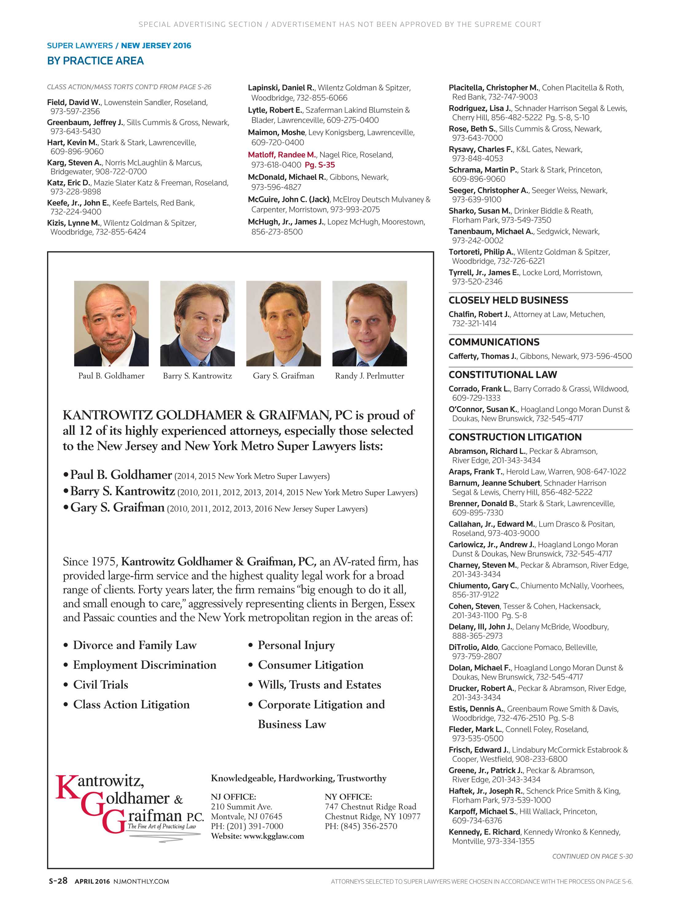 Kantrowitz, Goldhamer & Graifman, P.C Montvale, NJ Office