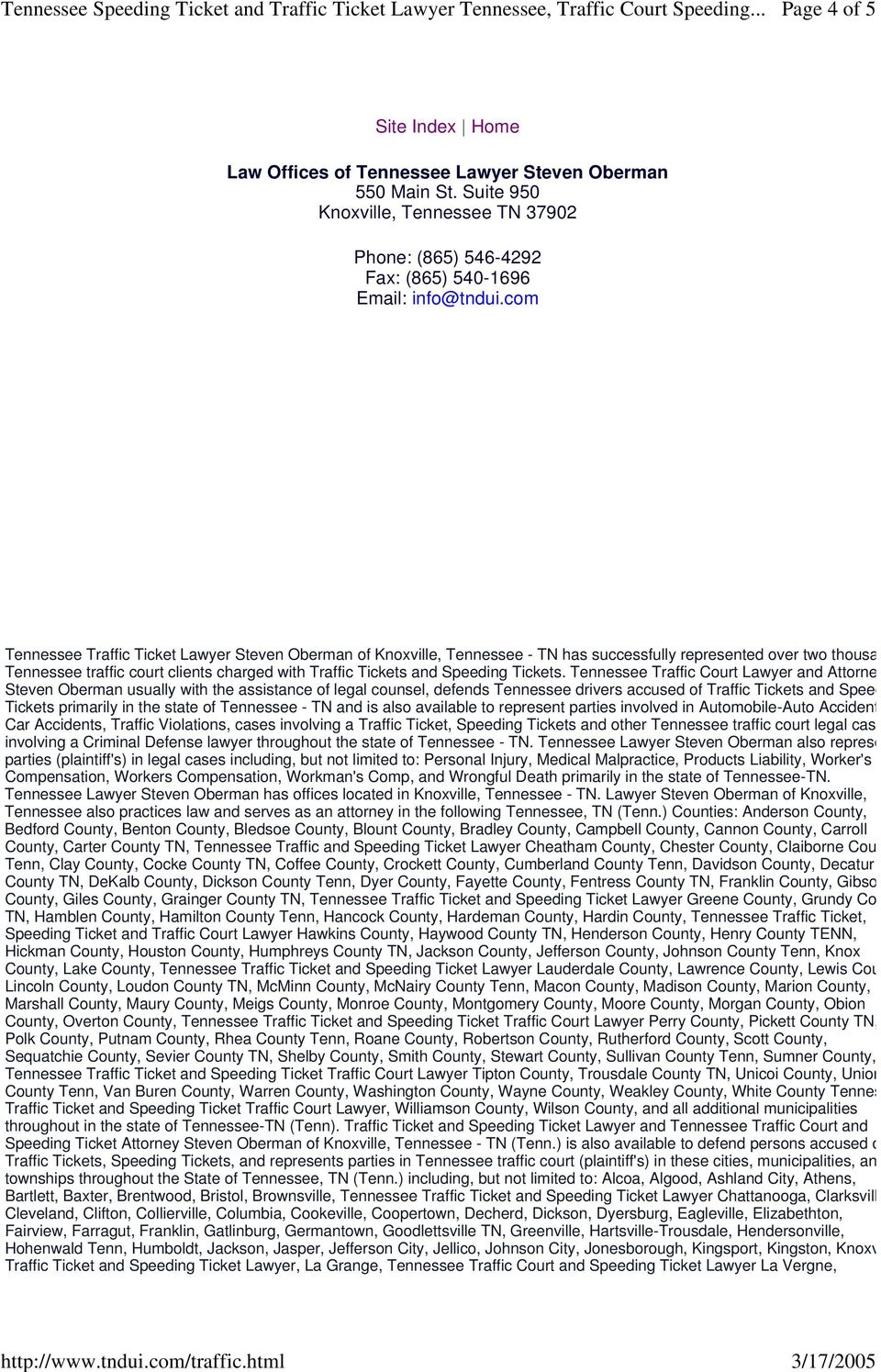 Oberman Law Firm Chattanooga, TN Office