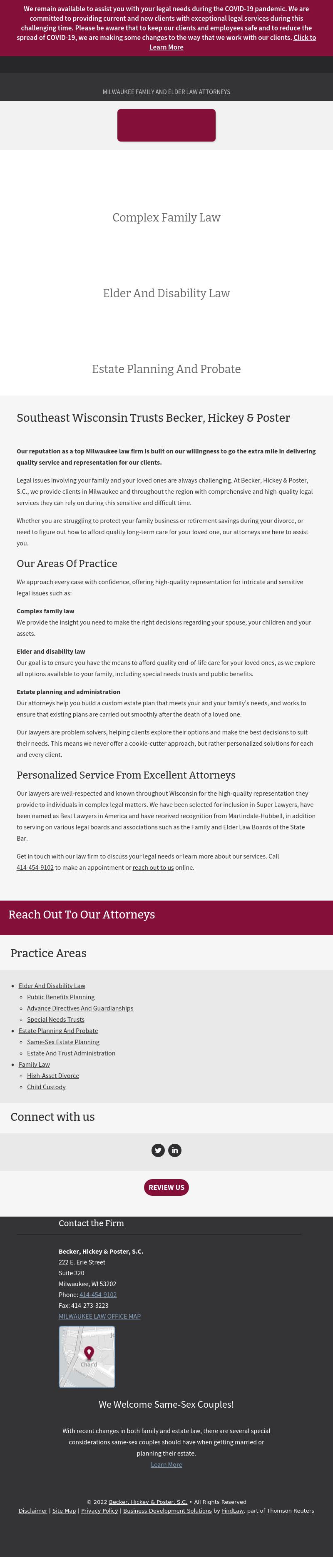 Becker, Hickey & Poster, S.C Milwaukee,  Office