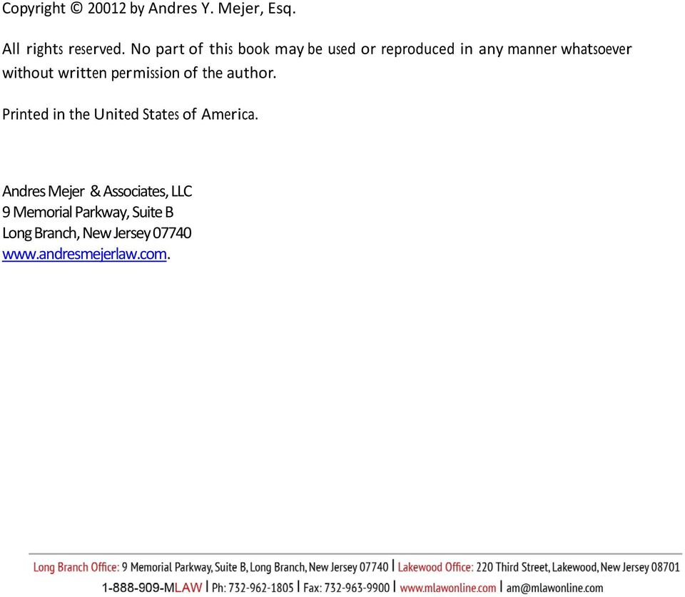 Andres Mejer Law Long Branch, NJ Office