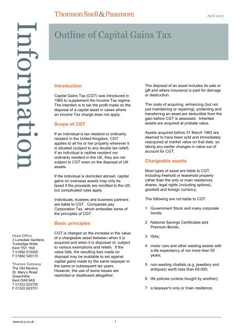 Thomson Snell & Passmore Royal Tunbridge Wells, United Kingdom Office