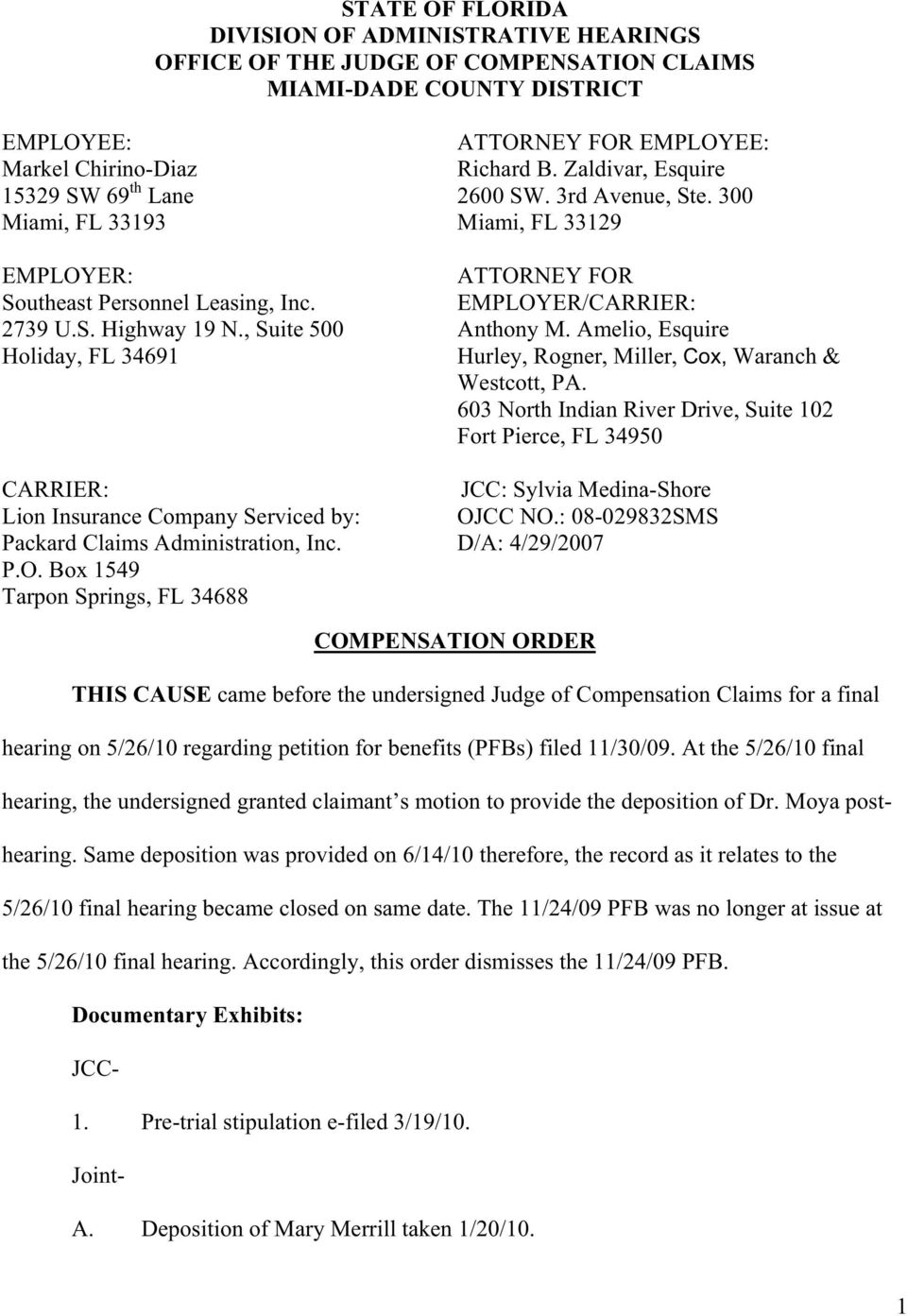 Hurley, Rogner, Miller, Cox & Waranch, P.A Fort Pierce, FL Office