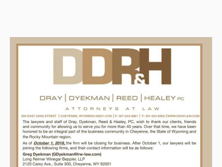 Dray, Dyekman, Reed & Healey, P.C Cheyenne, WY Office