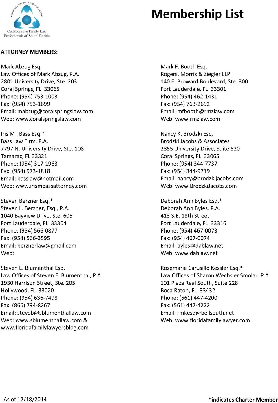 Rogers, Morris & Ziegler LLP Fort Lauderdale, FL Office