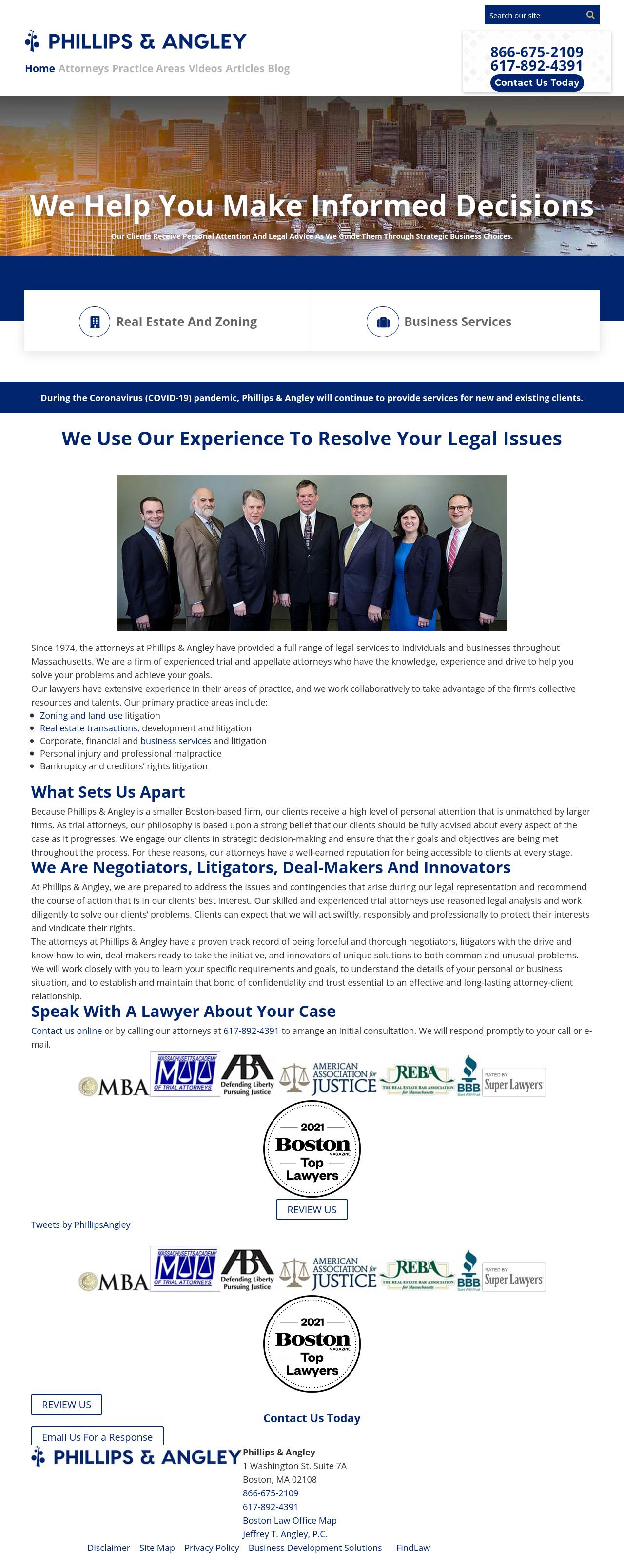 Phillips & Angley, Attorneys At Law Boston, MA Office