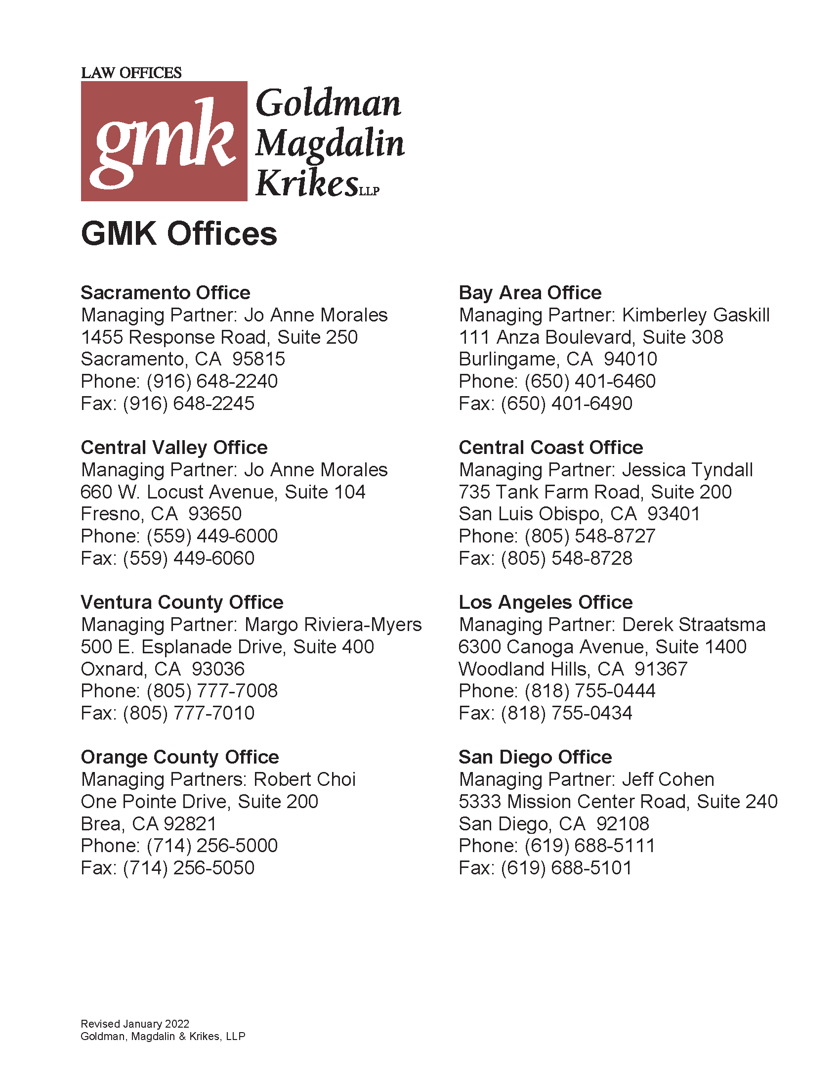Goldman Magdalin Straatsma, LLP San Diego, CA Office