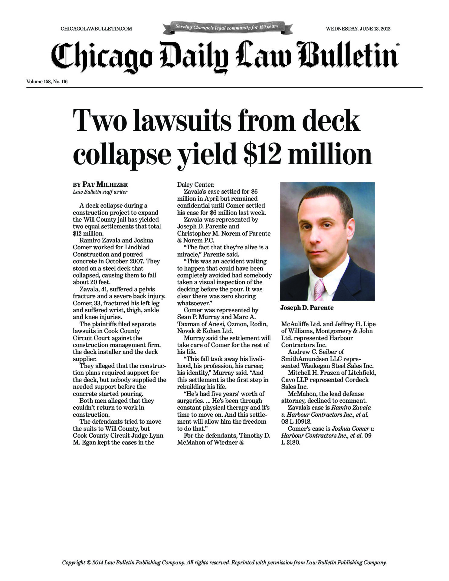 Law Offices of Parente & Norem, PC Joliet, IL Office