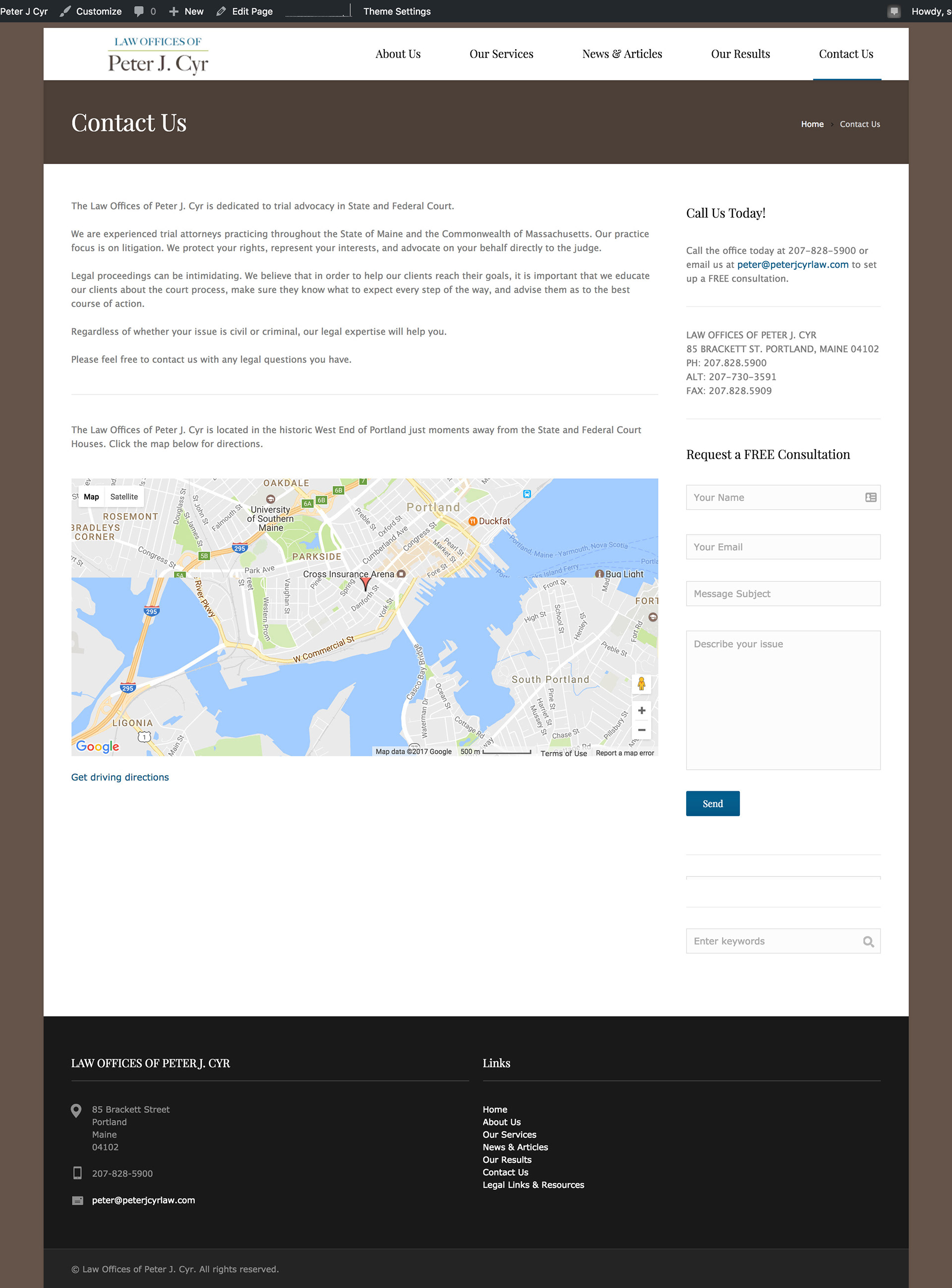 Law Offices of Peter J. Cyr Portland,  Office