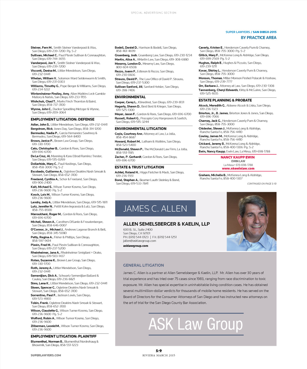 Allen Semelsberger & Kaelin, LLP San Diego, CA Office