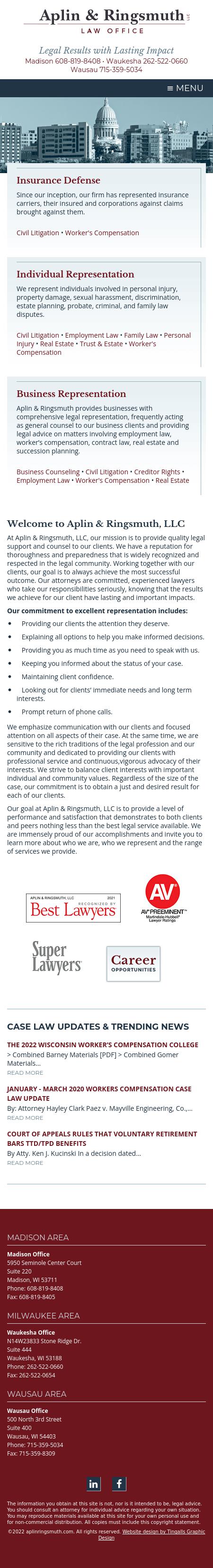 Aplin & Ringsmuth, LLC Madison, WI Office