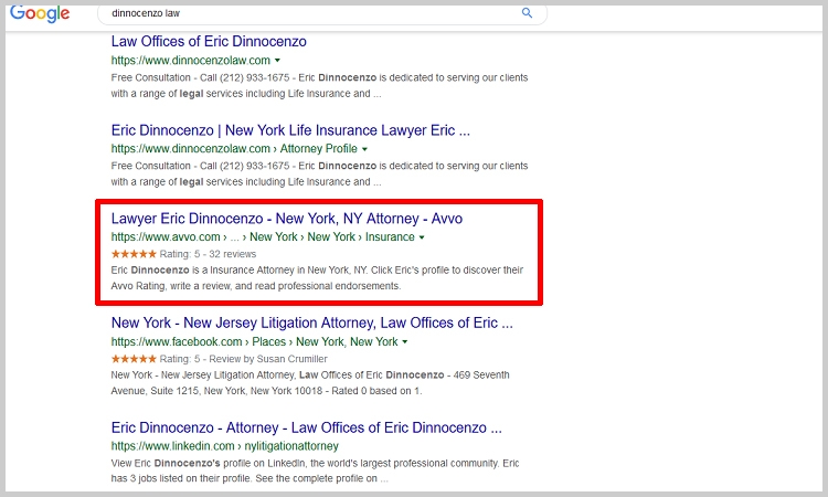 Law Office of Eric Dinnocenzo New York City,  Office