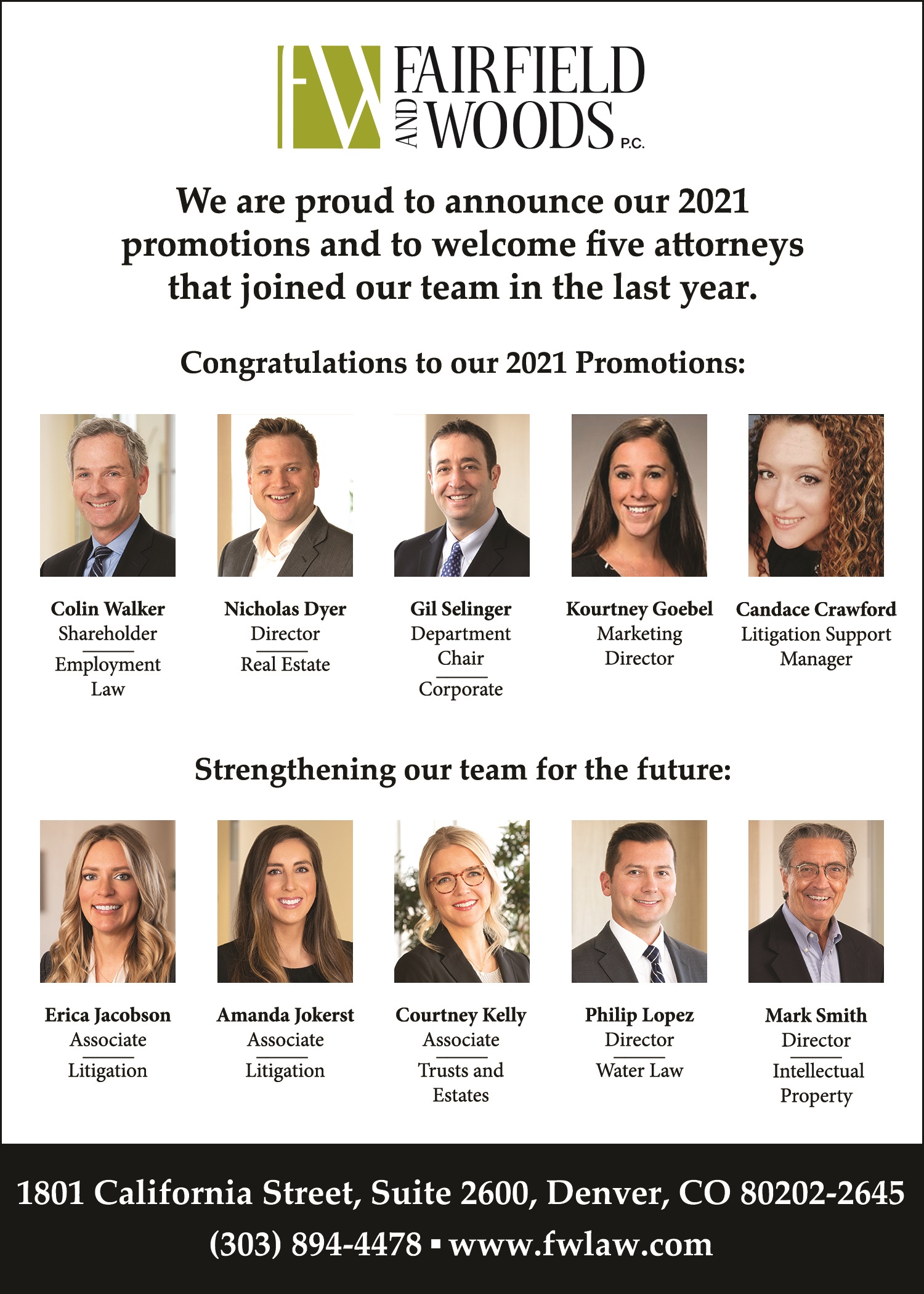 Fairfield and Woods P.C Denver, CO Office