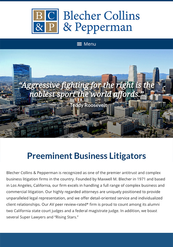 Blecher Collins & Pepperman P.C Los Angeles, CA Office