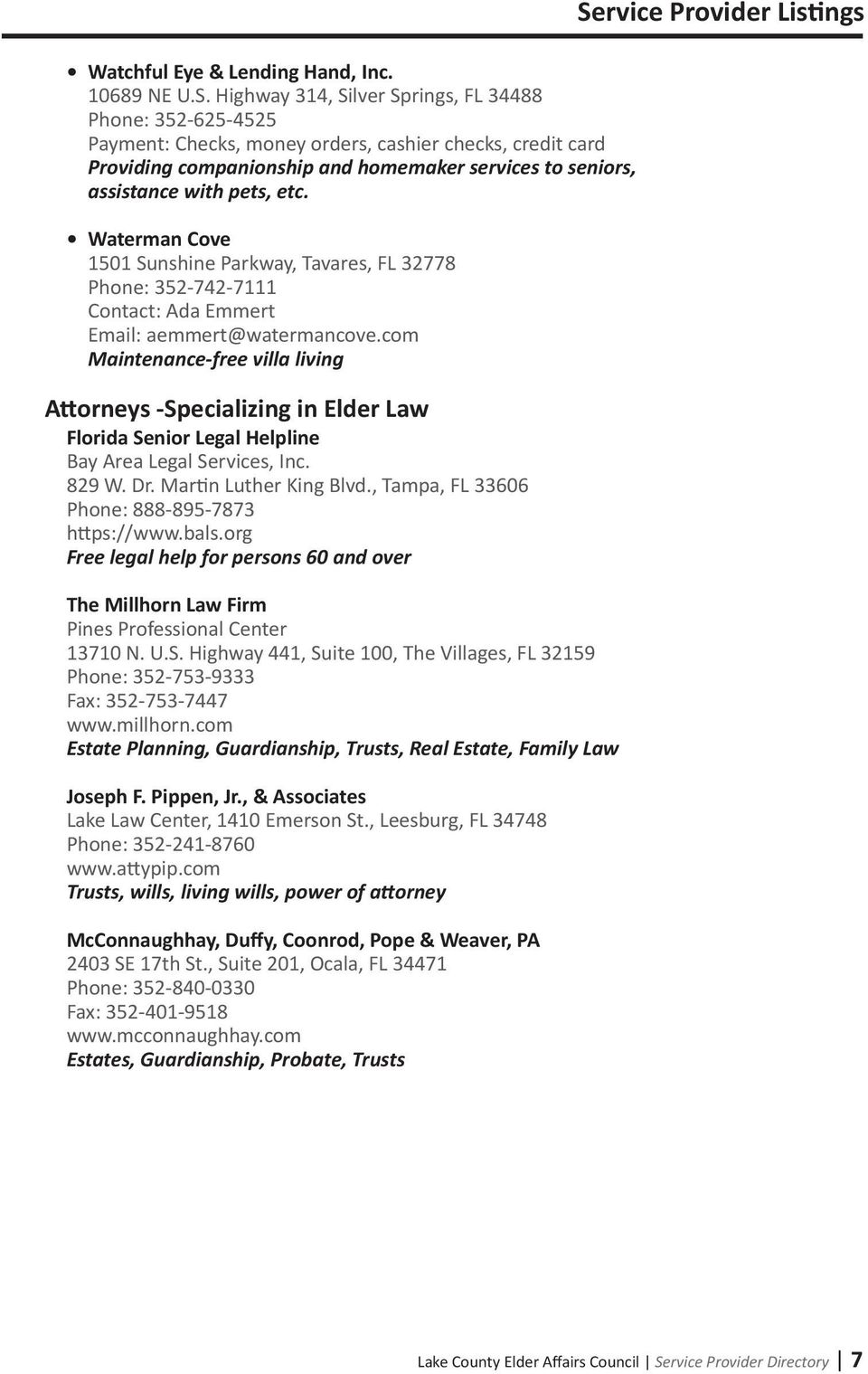 Millhorn Elder Law Planning Group Leesburg, FL Office