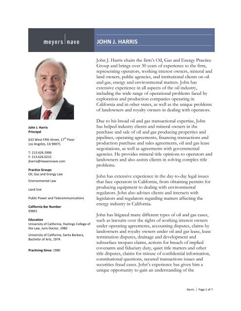 Meyers Nave, A Professional Corporation Los Angeles, CA Office