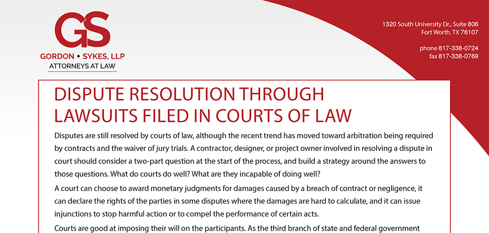 Gordon Sykes, LLP Attorneys at Law Fort Worth, TX Office