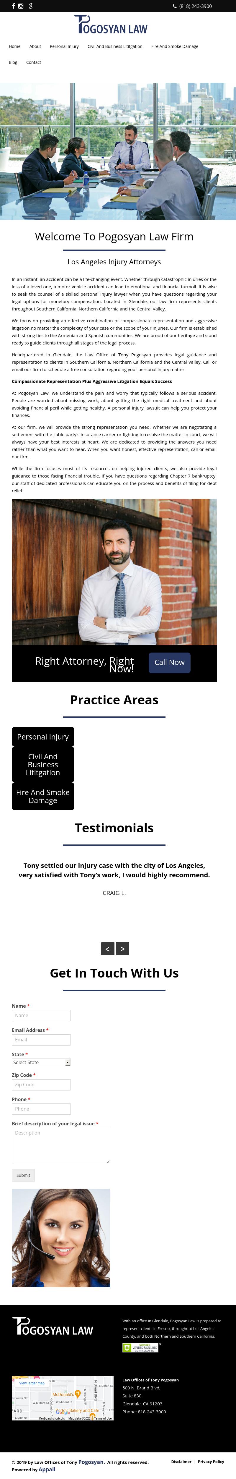 Law Offices of Tony Pogosyan Glendale,  Office