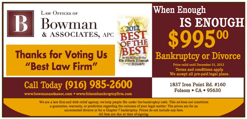 Law Office of Bowman & Associates Folsom, CA Office