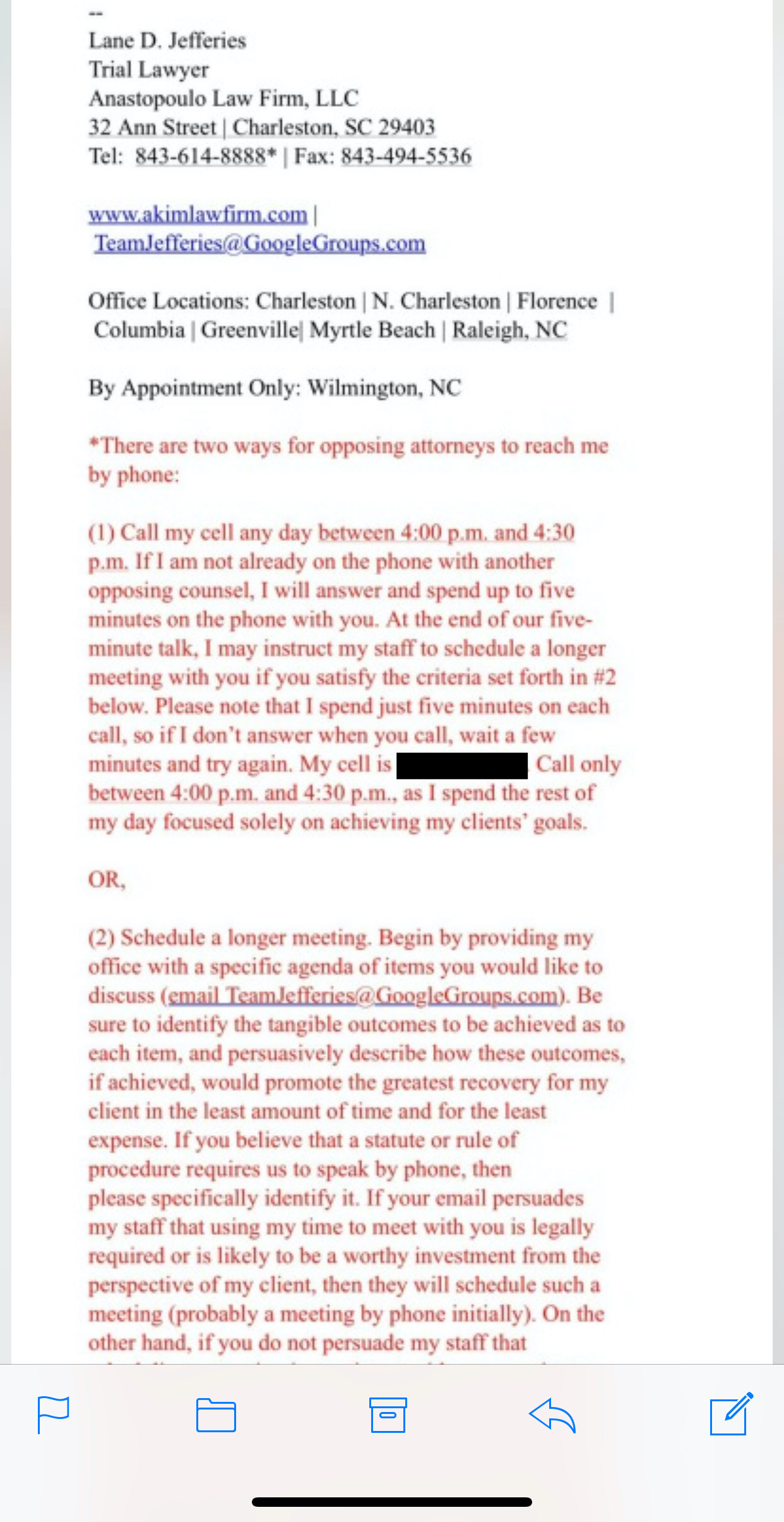 Anastopoulo Law Firm Charleston, SC Office