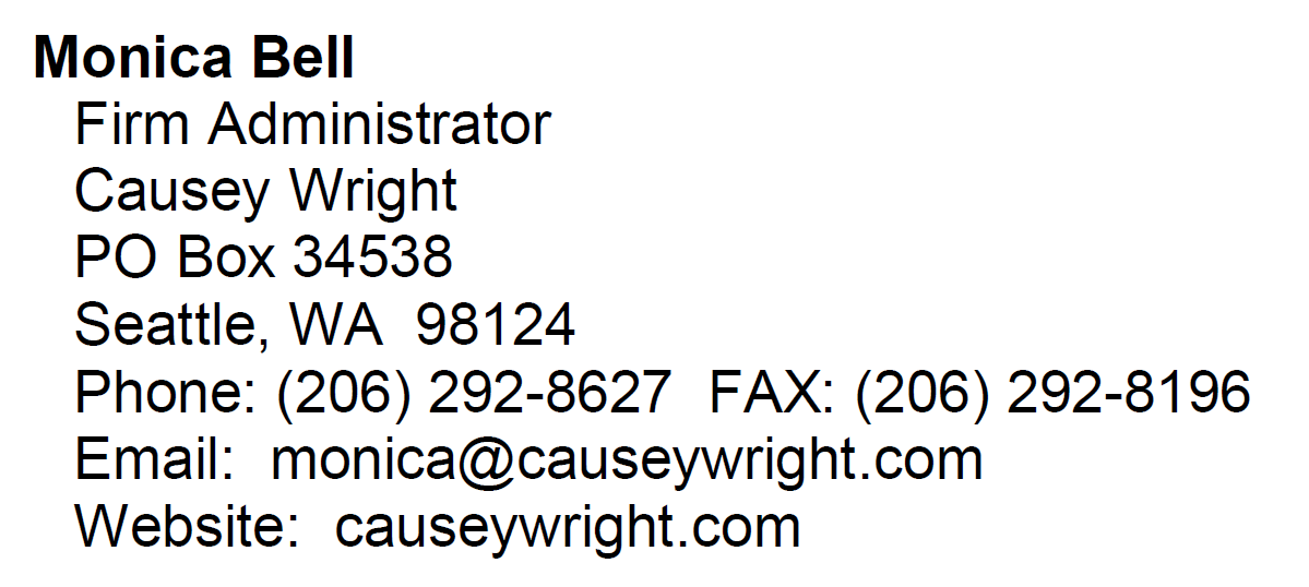 Causey Wright Seattle,  Office