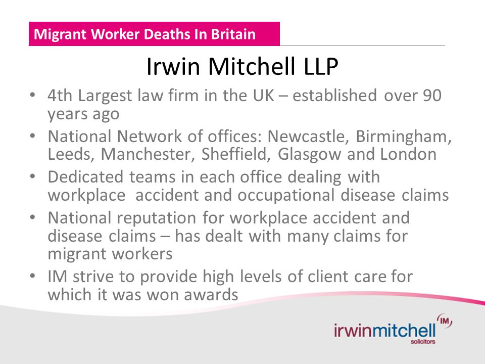Irwin Mitchell LLP London, United Kingdom Office
