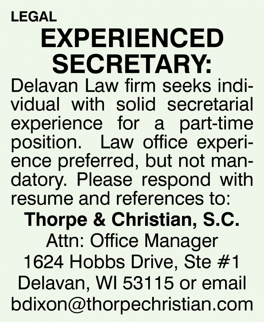 Clair Law Delavan,  Office