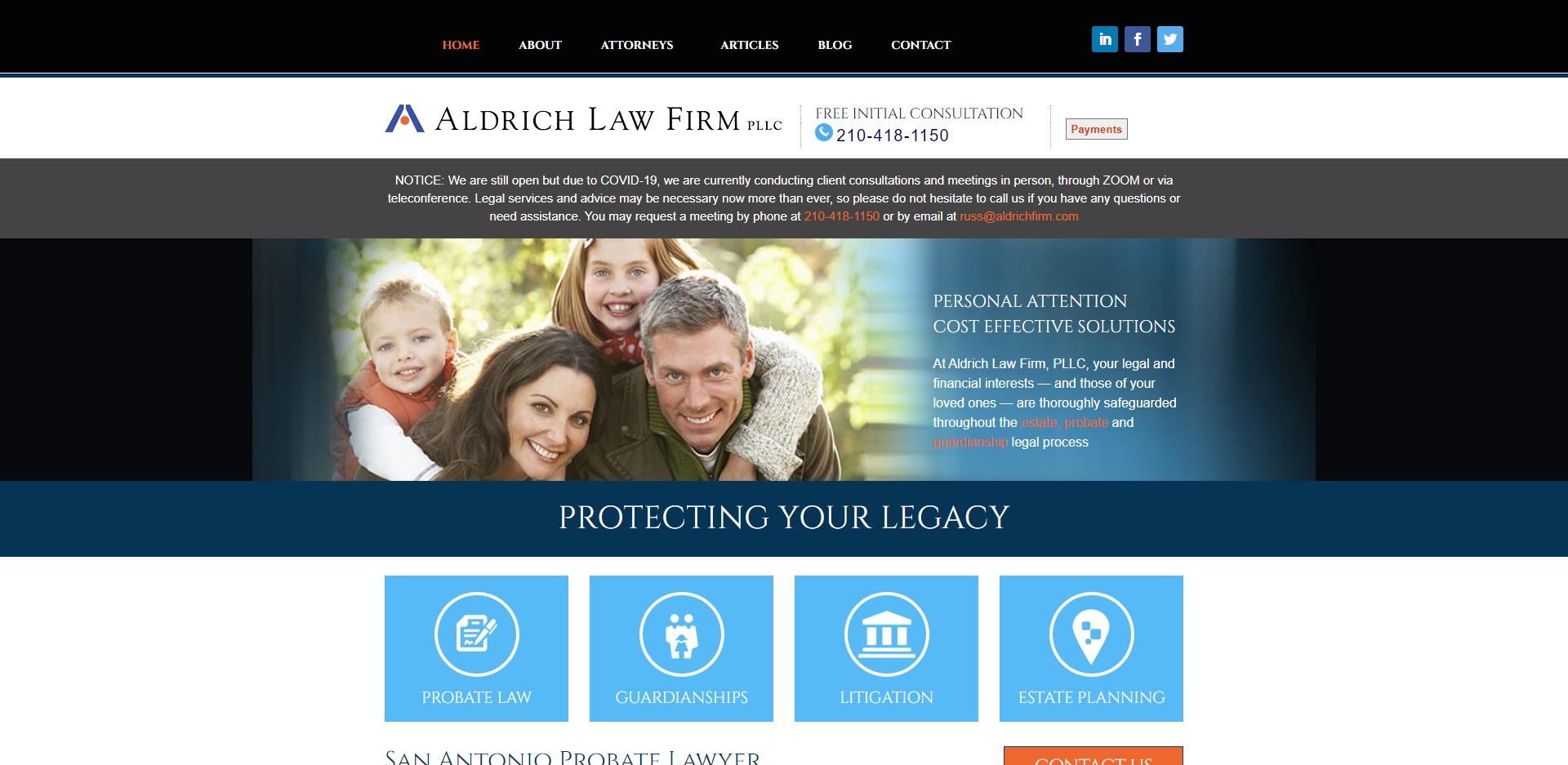 Aldrich Law Firm, PLLC San Antonio,  Office