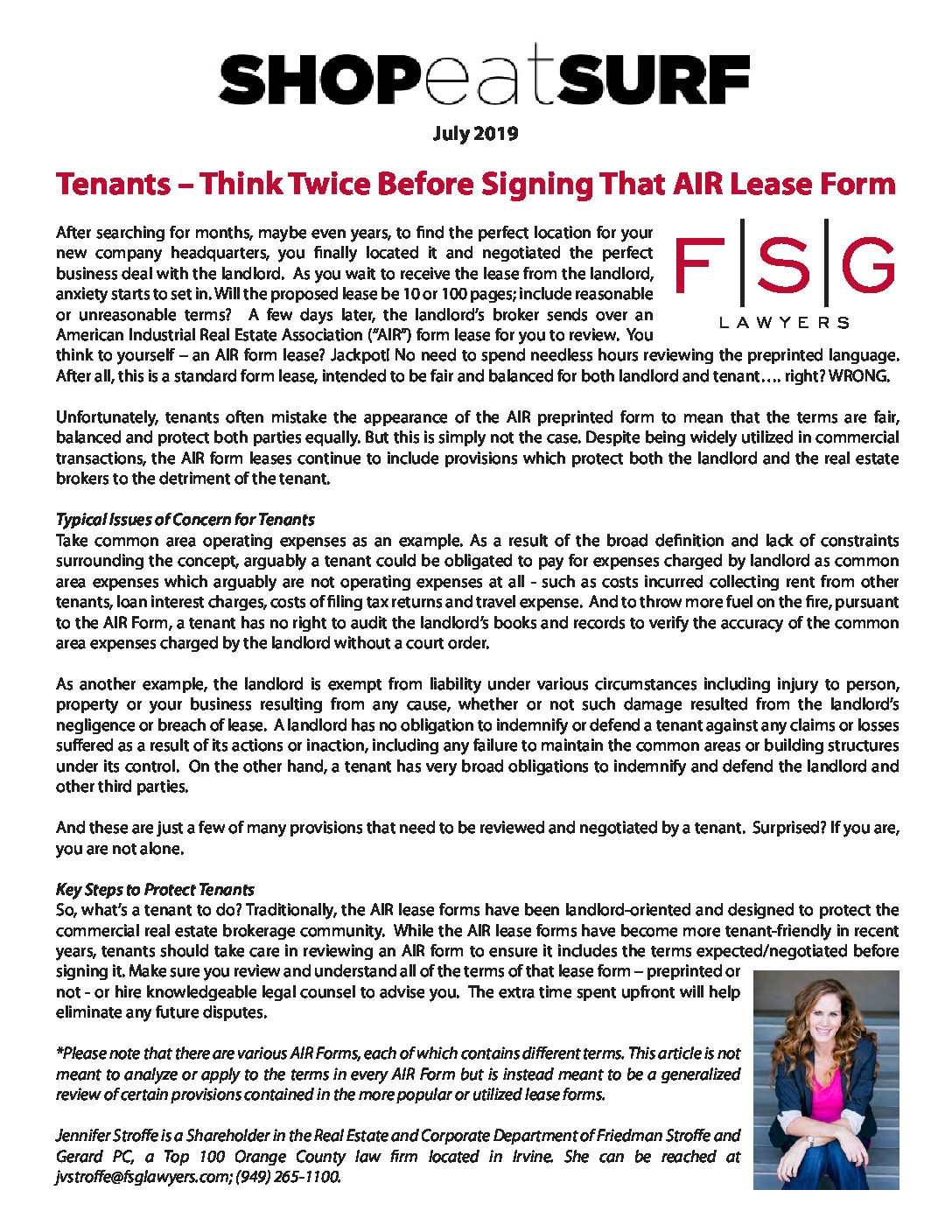 FSG LAWYERS PC Irvine, CA Office