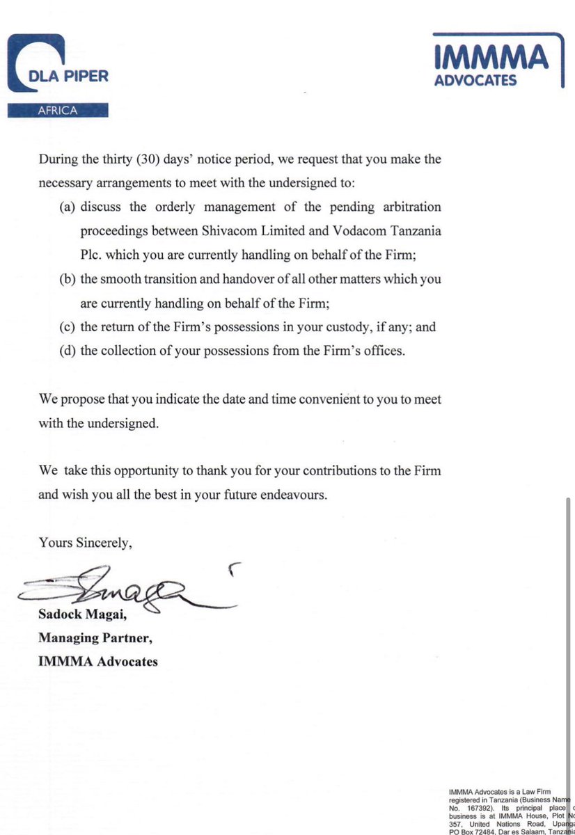 IMMMA Advocates Dar es Salaam, Tanzania, United Republic of Office