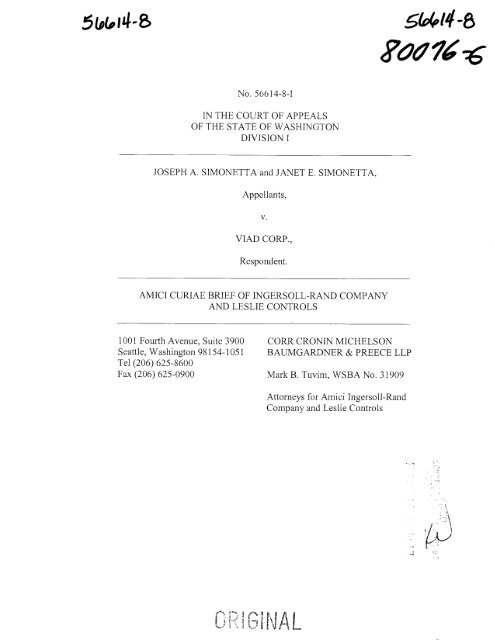 Corr Cronin LLP Seattle, WA Office