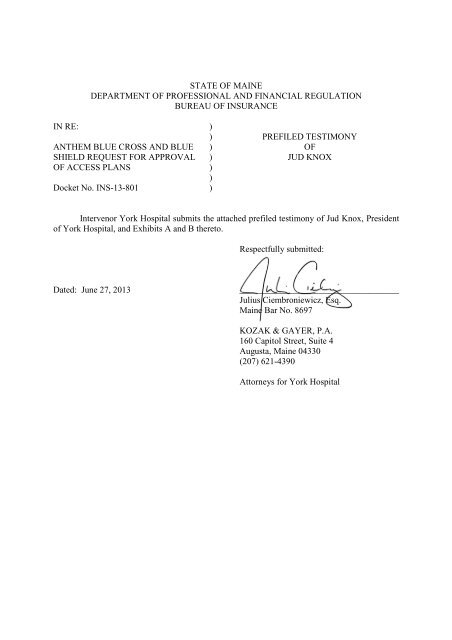 Kozak & Gayer, PA Augusta, ME Office