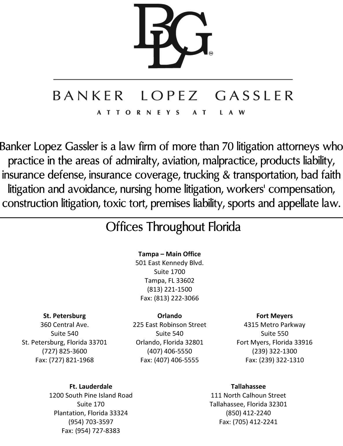 Banker Lopez Gassler PA Fort Myers, FL Office