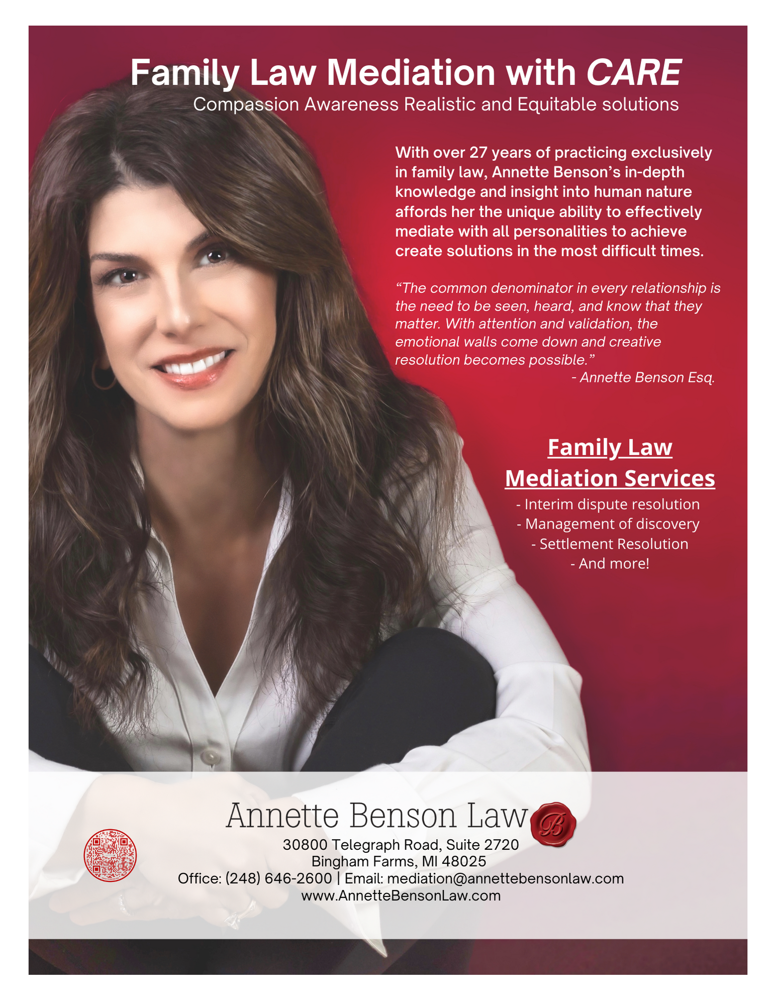 Annette J. Benson and Associates, PC Bingham Farms, MI Office