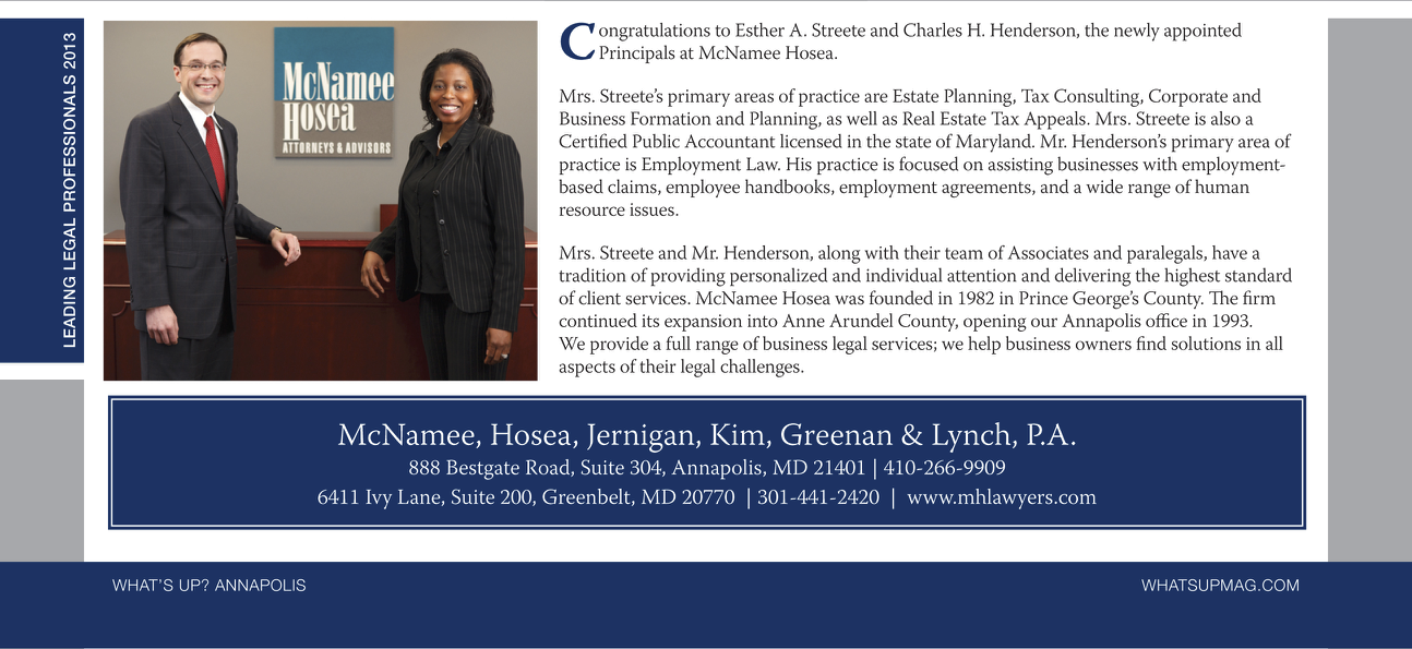 McNamee Hosea Annapolis, MD Office