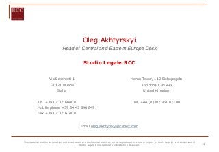 Studio Legale RCC Milano, Italy Office