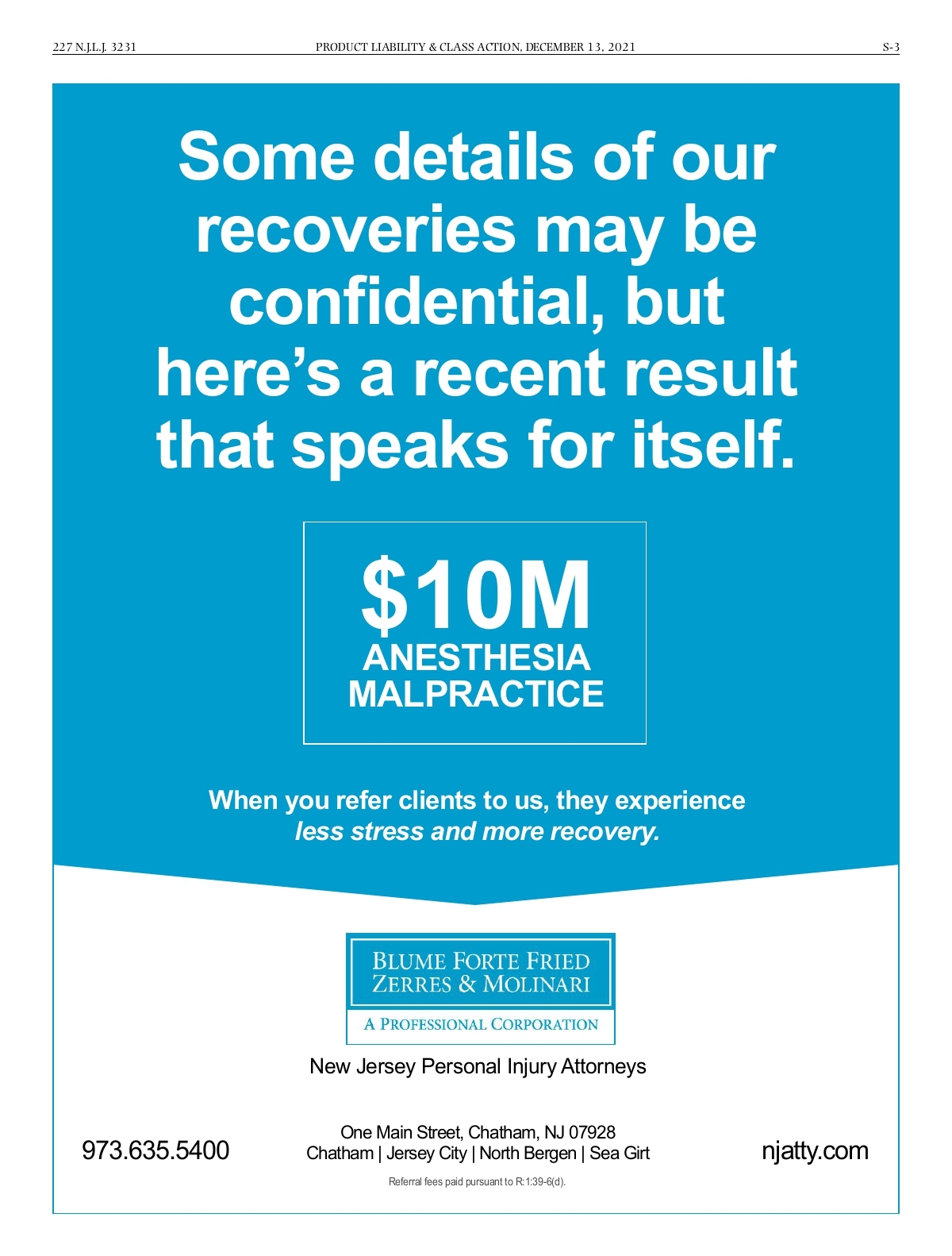 Blume Forte Fried Zerres & Molinari Chatham, NJ Office