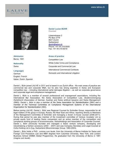 Lalive Zurich, Switzerland Office