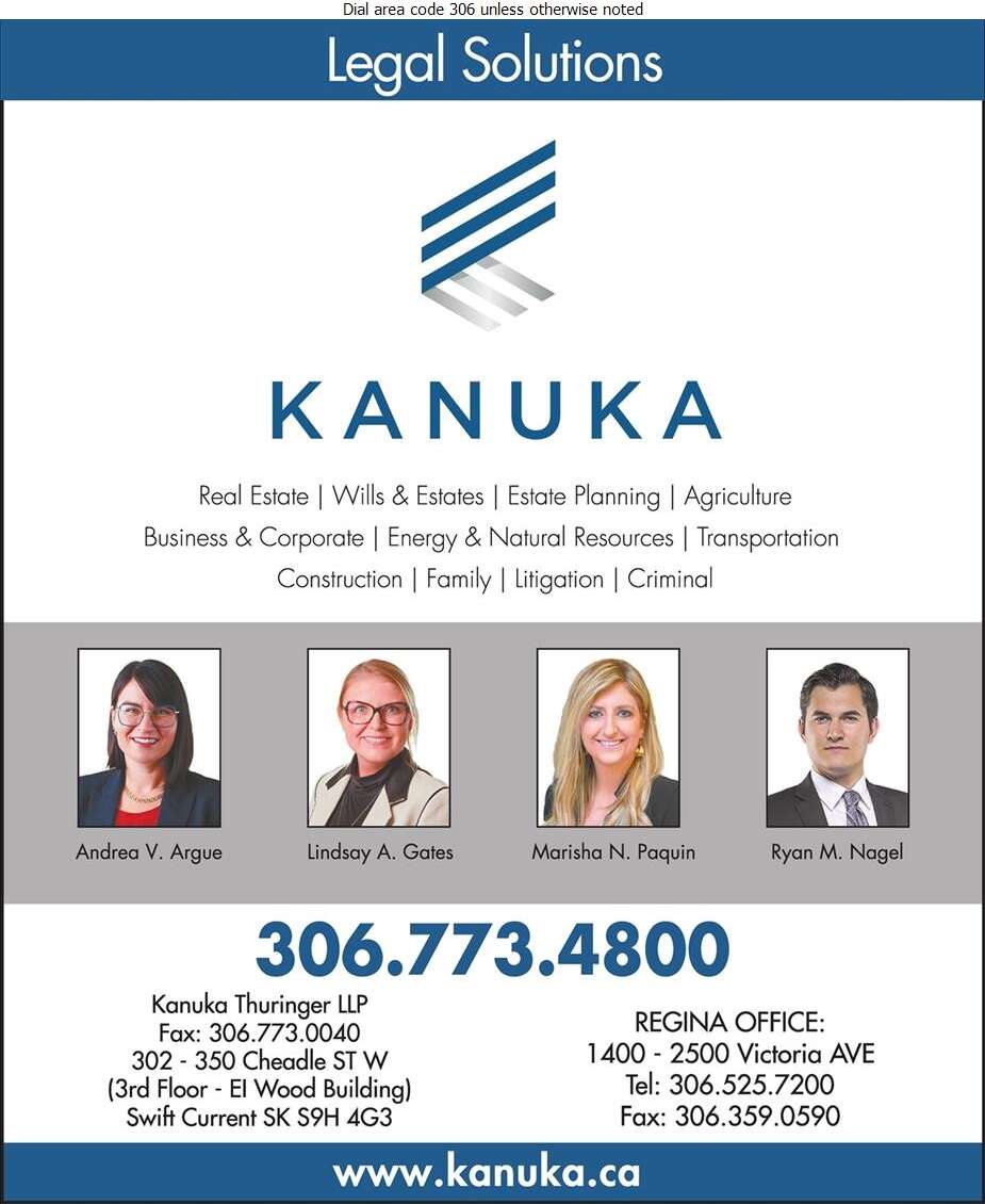 Kanuka Thuringer LLP Swift Current, Canada Office