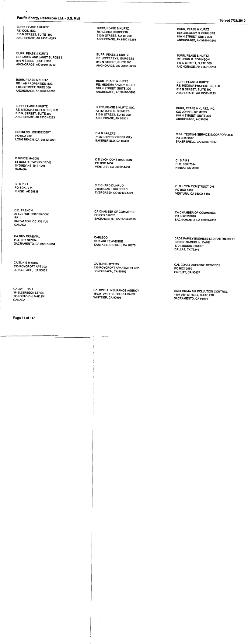 Burr, Pease & Kurtz A Professional Corporation Anchorage, AK Office