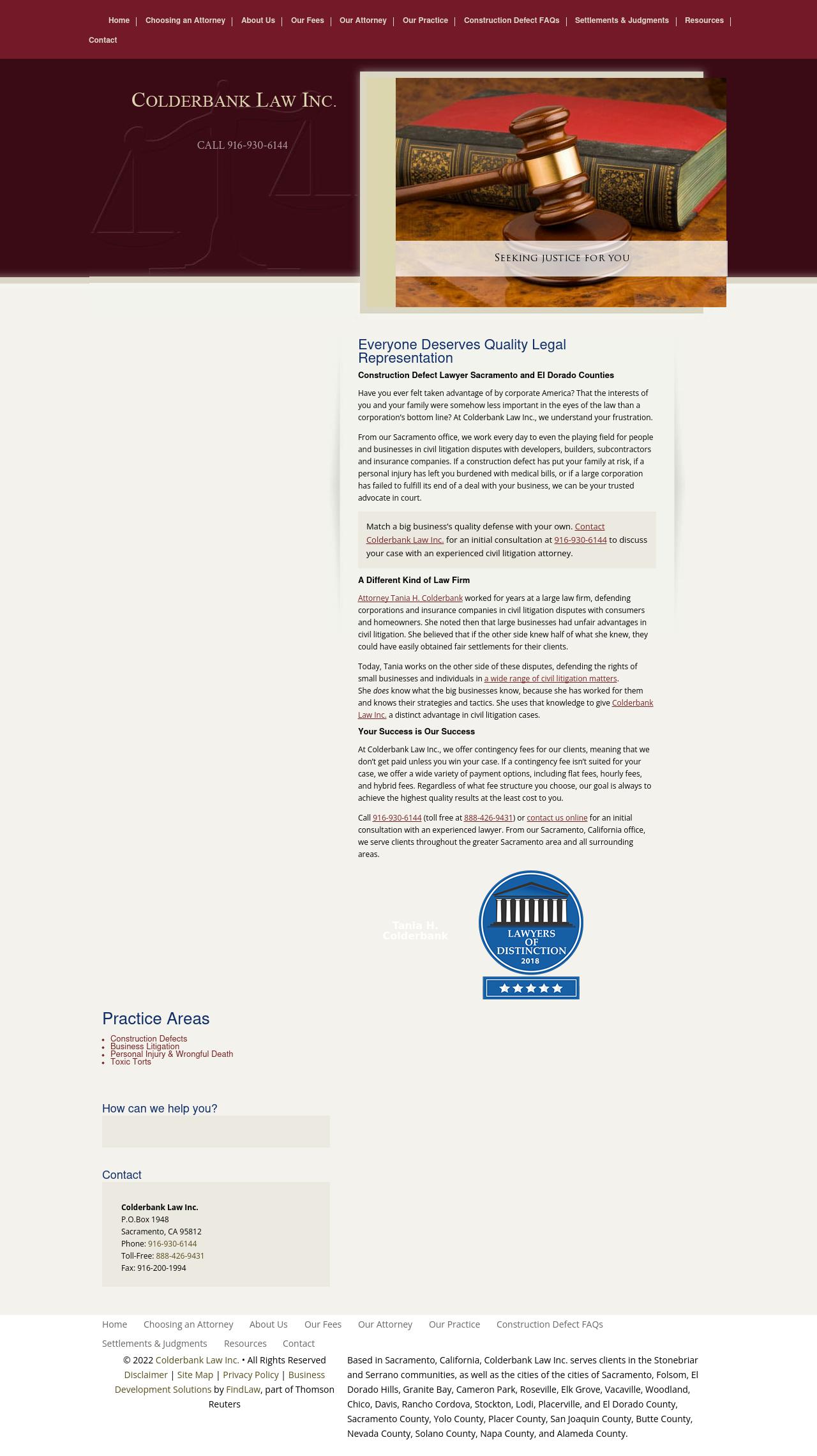 Colderbank Law Sacramento,  Office