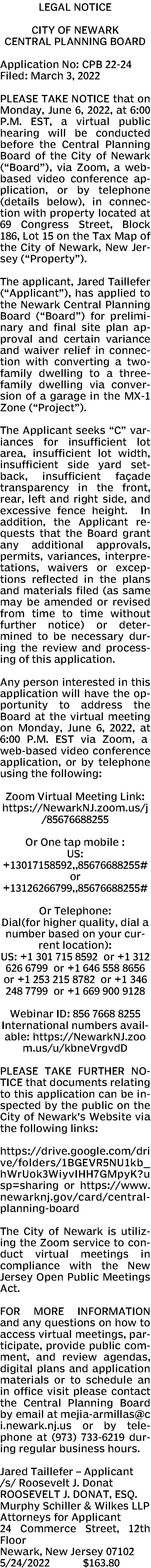 Murphy Schiller & Wilkes LLP Newark,  Office