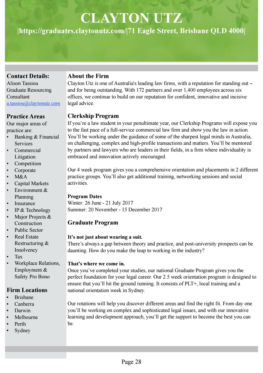 Clayton Utz Brisbane, Australia Office