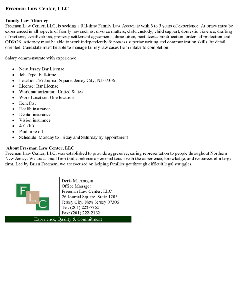 Freeman Law Center, LLC Jersey City,  Office