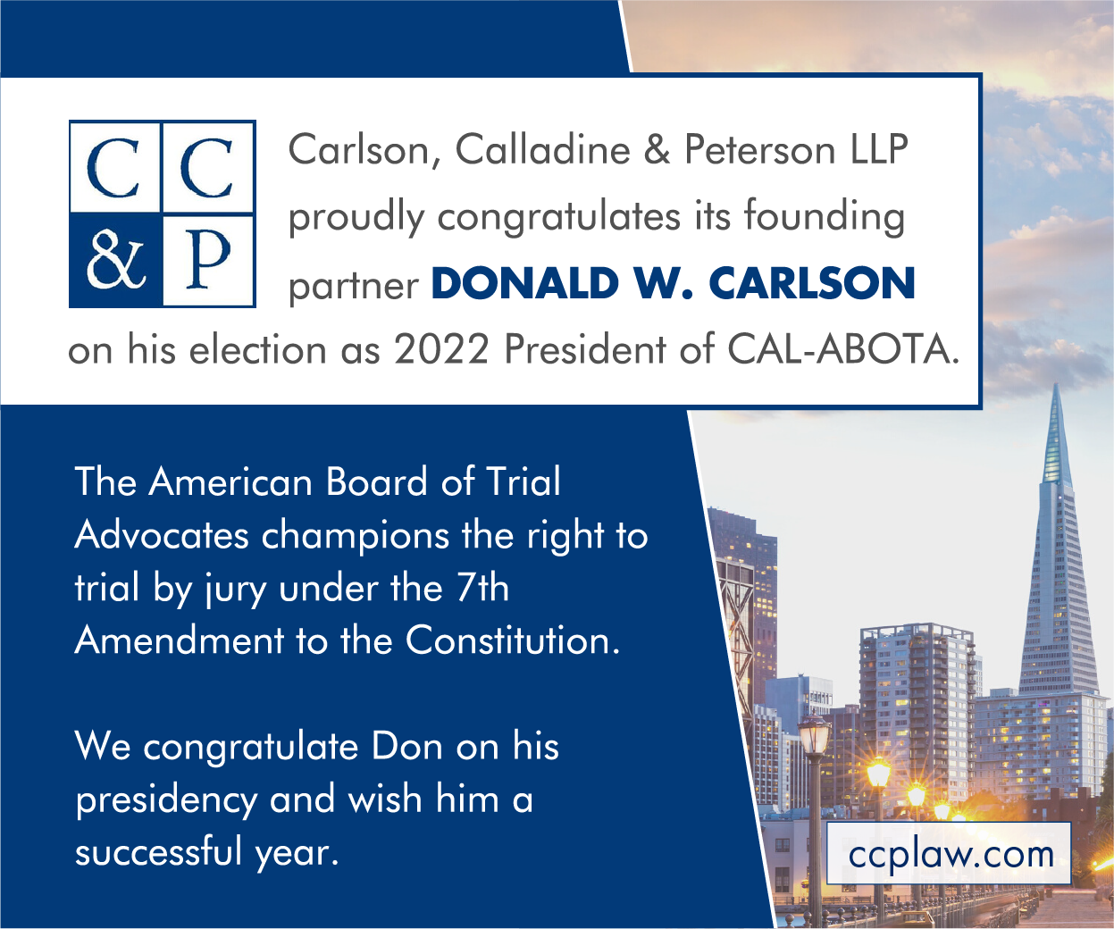 Carlson, Calladine & Peterson, LLP San Francisco, CA Office