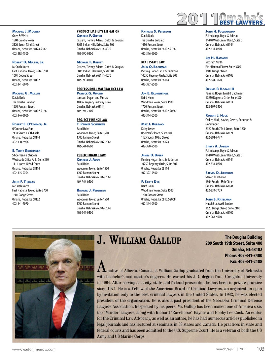 Pansing, Hogan, Ernst & Bachman LLP Omaha, NE Office